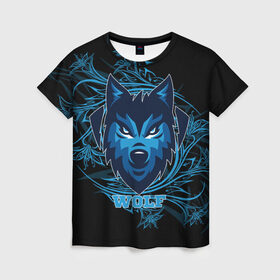 Женская футболка 3D с принтом Wolf в Екатеринбурге, 100% полиэфир ( синтетическое хлопкоподобное полотно) | прямой крой, круглый вырез горловины, длина до линии бедер | волк | зверь | хищник