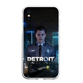 Чехол для iPhone XS Max матовый с принтом Detroit Become Human - Connor в Екатеринбурге, Силикон | Область печати: задняя сторона чехла, без боковых панелей | 