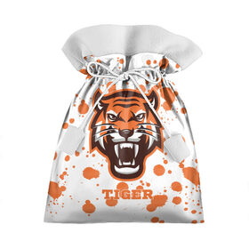 Подарочный 3D мешок с принтом Огненный тигр в Екатеринбурге, 100% полиэстер | Размер: 29*39 см | дикий | желтый | зверь | злой | лес | охотник | стая | тигр | узор | хищник | черный | шерсть