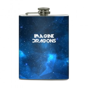 Фляга с принтом Imagine Dragons в Екатеринбурге, металлический корпус | емкость 0,22 л, размер 125 х 94 мм. Виниловая наклейка запечатывается полностью | космос | рок