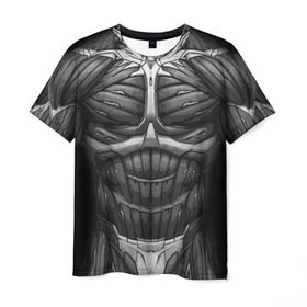 Мужская футболка 3D с принтом Экзоскелет CRYSIS в Екатеринбурге, 100% полиэфир | прямой крой, круглый вырез горловины, длина до линии бедер | crysis |   робот | бионический | бронь | броня | доспехи | костюм | крайсис | экзоскелет