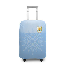 Чехол для чемодана 3D с принтом Уругвай домашняя форма в Екатеринбурге, 86% полиэфир, 14% спандекс | двустороннее нанесение принта, прорези для ручек и колес | домашняя форма | уругвай | уругвай домашняя форма