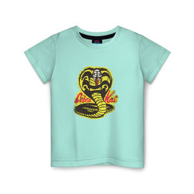 Детская футболка хлопок с принтом Cobra Kai в Екатеринбурге, 100% хлопок | круглый вырез горловины, полуприлегающий силуэт, длина до линии бедер | Тематика изображения на принте: cobra | змея | кобра