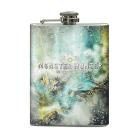 Фляга с принтом Monster Hunter: World в Екатеринбурге, металлический корпус | емкость 0,22 л, размер 125 х 94 мм. Виниловая наклейка запечатывается полностью | gamer | mhw | monster hunter