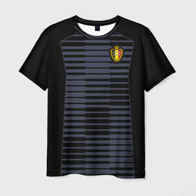 Мужская футболка 3D с принтом Сборная Бельгии Goalkeeper 2018 в Екатеринбурге, 100% полиэфир | прямой крой, круглый вырез горловины, длина до линии бедер | 