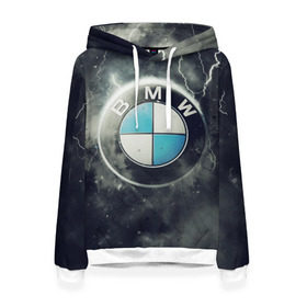 Женская толстовка 3D с принтом Логотип BMW в Екатеринбурге, 100% полиэстер  | двухслойный капюшон со шнурком для регулировки, мягкие манжеты на рукавах и по низу толстовки, спереди карман-кенгуру с мягким внутренним слоем. | logo bmw | бмв | логотип bmw | логотип бмв