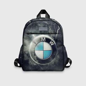 Детский рюкзак 3D с принтом Логотип BMW в Екатеринбурге, 100% полиэстер | лямки с регулируемой длиной, сверху петелька, чтобы рюкзак можно было повесить на вешалку. Основное отделение закрывается на молнию, как и внешний карман. Внутри дополнительный карман. По бокам два дополнительных кармашка | Тематика изображения на принте: logo bmw | бмв | логотип bmw | логотип бмв
