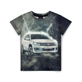Детская футболка 3D с принтом Volkswagen Tiguan в Екатеринбурге, 100% гипоаллергенный полиэфир | прямой крой, круглый вырез горловины, длина до линии бедер, чуть спущенное плечо, ткань немного тянется | tiguan | volkswagen