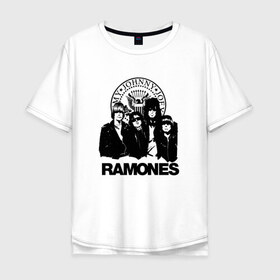 Мужская футболка хлопок Oversize с принтом Ramones в Екатеринбурге, 100% хлопок | свободный крой, круглый ворот, “спинка” длиннее передней части | Тематика изображения на принте: 