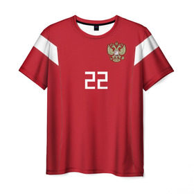 Мужская футболка 3D с принтом Дзюба ЧМ 2018 в Екатеринбурге, 100% полиэфир | прямой крой, круглый вырез горловины, длина до линии бедер | dzyuba | дзюба | мира | россии | россия | сборная | форма | чемпионат