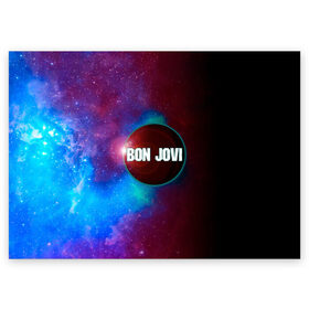 Поздравительная открытка с принтом Bon Jovi в Екатеринбурге, 100% бумага | плотность бумаги 280 г/м2, матовая, на обратной стороне линовка и место для марки
 | bon jovi | альбом | арена | бон | бон джови | глэм | группа | джови | джон | метал | музыка | надпись | песни | поп | попрок | рок | рокер | смайл | солист | софт | стена | хард | хеви | хевиметал