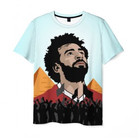 Мужская футболка 3D с принтом Salah Egypt в Екатеринбурге, 100% полиэфир | прямой крой, круглый вырез горловины, длина до линии бедер | liverpool | mohamed | mohammed | salah | ливерпуль | мохамед | мохаммед | салах