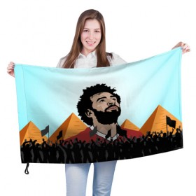Флаг 3D с принтом Salah Egypt в Екатеринбурге, 100% полиэстер | плотность ткани — 95 г/м2, размер — 67 х 109 см. Принт наносится с одной стороны | liverpool | mohamed | mohammed | salah | ливерпуль | мохамед | мохаммед | салах