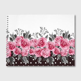 Альбом для рисования с принтом Rose Trend в Екатеринбурге, 100% бумага
 | матовая бумага, плотность 200 мг. | Тематика изображения на принте: flowers | hipster | rose | swag | trend | мода | розы | стиль | стильная | цветы