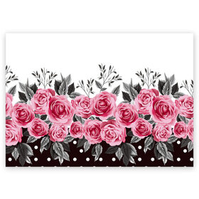 Поздравительная открытка с принтом Rose Trend в Екатеринбурге, 100% бумага | плотность бумаги 280 г/м2, матовая, на обратной стороне линовка и место для марки
 | flowers | hipster | rose | swag | trend | мода | розы | стиль | стильная | цветы