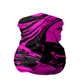 Бандана-труба 3D с принтом Черно розовый акрил в Екатеринбурге, 100% полиэстер, ткань с особыми свойствами — Activecool | плотность 150‒180 г/м2; хорошо тянется, но сохраняет форму | волна | естественный | искусство | камень | краска | красочный | линии | модерн | мокрый | натуральный | яркие