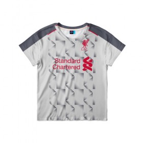 Детская футболка 3D с принтом Liverpool alternative 18-19 в Екатеринбурге, 100% гипоаллергенный полиэфир | прямой крой, круглый вырез горловины, длина до линии бедер, чуть спущенное плечо, ткань немного тянется | 