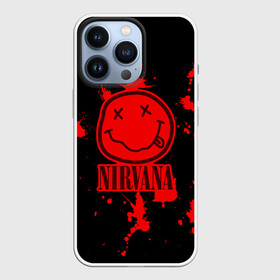 Чехол для iPhone 13 Pro с принтом Nirvana в Екатеринбурге,  |  | cobain | kurt | nevermino | nirvana | альтернативный | гранж | грол | группа | дональд | кобейн | курт | музыка | надпись | нервана | нирвана | новоселич | певец | рок | смайл | смайлик | солист