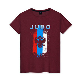 Женская футболка хлопок с принтом Judo в Екатеринбурге, 100% хлопок | прямой крой, круглый вырез горловины, длина до линии бедер, слегка спущенное плечо | judo | sport | дзюдо | дзюдоист | спорт