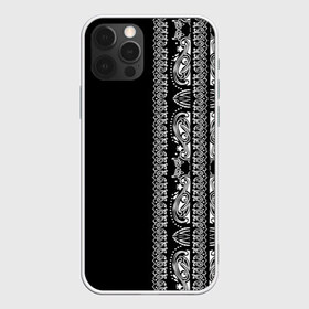 Чехол для iPhone 12 Pro Max с принтом Узор на чёрном в Екатеринбурге, Силикон |  | Тематика изображения на принте: бандана | кружево | татуировка | узор | узоры
