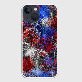 Чехол для iPhone 13 mini с принтом Салют в Екатеринбурге,  |  | 12 июня | firework | белый | день россии | красный | патриот | праздник | россия | синий | фейерверк