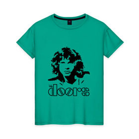 Женская футболка хлопок с принтом The Doors в Екатеринбурге, 100% хлопок | прямой крой, круглый вырез горловины, длина до линии бедер, слегка спущенное плечо | jim morrison | группа | двери | джим моррисон | дорз | дорс | зе дорс
