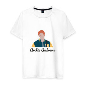 Мужская футболка хлопок с принтом Archie (Riverdale) в Екатеринбурге, 100% хлопок | прямой крой, круглый вырез горловины, длина до линии бедер, слегка спущенное плечо. | pops chocklit shoppe | riverdale | southside | southside serpents graffiti | vixens | ривердэйл