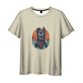 Мужская футболка 3D с принтом Остров собак Шеф в Екатеринбурге, 100% полиэфир | прямой крой, круглый вырез горловины, длина до линии бедер | 