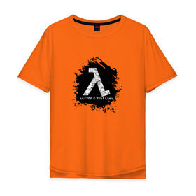 Мужская футболка хлопок Oversize с принтом Half - Life в Екатеринбурге, 100% хлопок | свободный крой, круглый ворот, “спинка” длиннее передней части | half   life 2 | valve corporation | халф лайфе | халфа