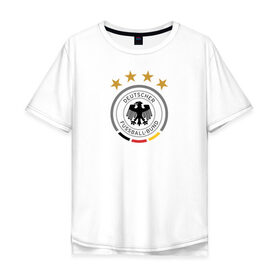 Мужская футболка хлопок Oversize с принтом Сборная Германии в Екатеринбурге, 100% хлопок | свободный крой, круглый ворот, “спинка” длиннее передней части | сборная германии | футбол | чемпионат мира