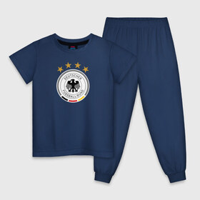 Детская пижама хлопок с принтом Сборная Германии в Екатеринбурге, 100% хлопок |  брюки и футболка прямого кроя, без карманов, на брюках мягкая резинка на поясе и по низу штанин
 | сборная германии | футбол | чемпионат мира