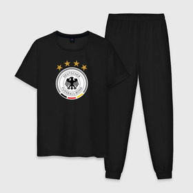 Мужская пижама хлопок с принтом Сборная Германии в Екатеринбурге, 100% хлопок | брюки и футболка прямого кроя, без карманов, на брюках мягкая резинка на поясе и по низу штанин
 | сборная германии | футбол | чемпионат мира