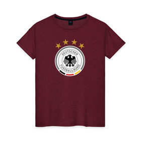 Женская футболка хлопок с принтом Сборная Германии в Екатеринбурге, 100% хлопок | прямой крой, круглый вырез горловины, длина до линии бедер, слегка спущенное плечо | сборная германии | футбол | чемпионат мира