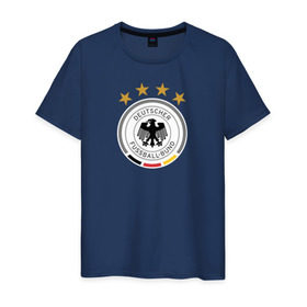 Мужская футболка хлопок с принтом Сборная Германии в Екатеринбурге, 100% хлопок | прямой крой, круглый вырез горловины, длина до линии бедер, слегка спущенное плечо. | сборная германии | футбол | чемпионат мира