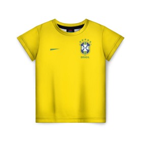 Детская футболка 3D с принтом Сборная Бразилии в Екатеринбурге, 100% гипоаллергенный полиэфир | прямой крой, круглый вырез горловины, длина до линии бедер, чуть спущенное плечо, ткань немного тянется | brasil | brazilian | footbal | national | soccer | time | бразилии | бразилия | национальная | по | сборная | футбол | футболу