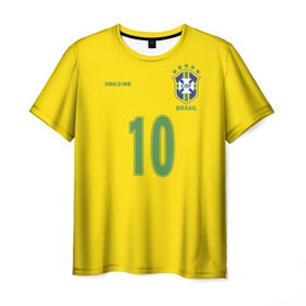 Мужская футболка 3D с принтом Роналдиньо в Екатеринбурге, 100% полиэфир | прямой крой, круглый вырез горловины, длина до линии бедер | Тематика изображения на принте: brasil | brazilian | footbal | national | ronaldinho | soccer | time | бразилии | бразилия | национальная | по | роналдиньо | рональдиньо | сборная | футбол | футболу