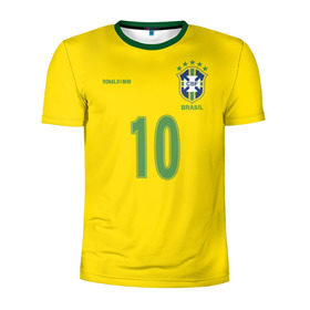 Мужская футболка 3D спортивная с принтом Роналдиньо в Екатеринбурге, 100% полиэстер с улучшенными характеристиками | приталенный силуэт, круглая горловина, широкие плечи, сужается к линии бедра | brasil | brazilian | footbal | national | ronaldinho | soccer | time | бразилии | бразилия | национальная | по | роналдиньо | рональдиньо | сборная | футбол | футболу