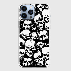 Чехол для iPhone 13 Pro Max с принтом черепа в Екатеринбурге,  |  | skull | паттерн | черно белый