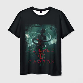Мужская футболка 3D с принтом Altered Carbon в Екатеринбурге, 100% полиэфир | прямой крой, круглый вырез горловины, длина до линии бедер | altere | будущее | бэнкрофт | видоизмененный углерод | генетика | джеймс пьюрфой | ковач | марта игареда | наука | неонуар | ортега | ричард морган | фантастика | футуризм | юэль киннаман