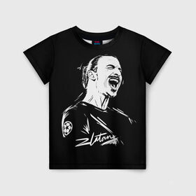 Детская футболка 3D с принтом Zlatan Ibrahimovic в Екатеринбурге, 100% гипоаллергенный полиэфир | прямой крой, круглый вырез горловины, длина до линии бедер, чуть спущенное плечо, ткань немного тянется | football | златан ибрагимович | игрок | сборная швеции | футбол | футболист