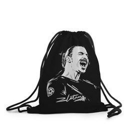 Рюкзак-мешок 3D с принтом Zlatan Ibrahimovic в Екатеринбурге, 100% полиэстер | плотность ткани — 200 г/м2, размер — 35 х 45 см; лямки — толстые шнурки, застежка на шнуровке, без карманов и подкладки | football | златан ибрагимович | игрок | сборная швеции | футбол | футболист