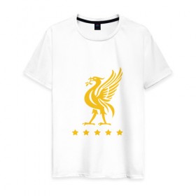 Мужская футболка хлопок с принтом Liverpool в Екатеринбурге, 100% хлопок | прямой крой, круглый вырез горловины, длина до линии бедер, слегка спущенное плечо. | 