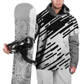 Накидка на куртку 3D с принтом HEXAGON - Black and White в Екатеринбурге, 100% полиэстер |  | Тематика изображения на принте: 
