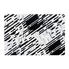 Магнитный плакат 3Х2 с принтом HEXAGON - Black and White в Екатеринбурге, Полимерный материал с магнитным слоем | 6 деталей размером 9*9 см | 
