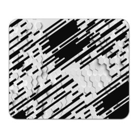 Коврик прямоугольный с принтом HEXAGON - Black and White в Екатеринбурге, натуральный каучук | размер 230 х 185 мм; запечатка лицевой стороны | 
