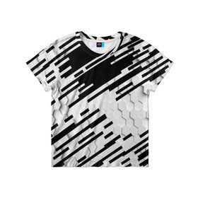 Детская футболка 3D с принтом HEXAGON - Black and White в Екатеринбурге, 100% гипоаллергенный полиэфир | прямой крой, круглый вырез горловины, длина до линии бедер, чуть спущенное плечо, ткань немного тянется | 