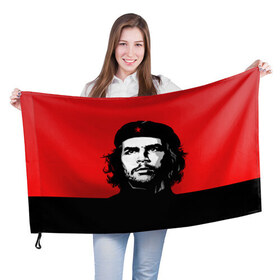 Флаг 3D с принтом Che Guevara в Екатеринбурге, 100% полиэстер | плотность ткани — 95 г/м2, размер — 67 х 109 см. Принт наносится с одной стороны | 