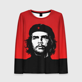 Женский лонгслив 3D с принтом Che Guevara в Екатеринбурге, 100% полиэстер | длинные рукава, круглый вырез горловины, полуприлегающий силуэт | 
