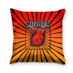 Подушка 3D с принтом Metallica в Екатеринбурге, наволочка – 100% полиэстер, наполнитель – холлофайбер (легкий наполнитель, не вызывает аллергию). | состоит из подушки и наволочки. Наволочка на молнии, легко снимается для стирки | anger | fans | metall | metallica | st | альбом | альбома | группа | логотип | металл | металлика | обложка | фанат