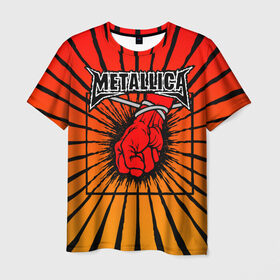 Мужская футболка 3D с принтом Metallica в Екатеринбурге, 100% полиэфир | прямой крой, круглый вырез горловины, длина до линии бедер | anger | fans | metall | metallica | st | альбом | альбома | группа | логотип | металл | металлика | обложка | фанат
